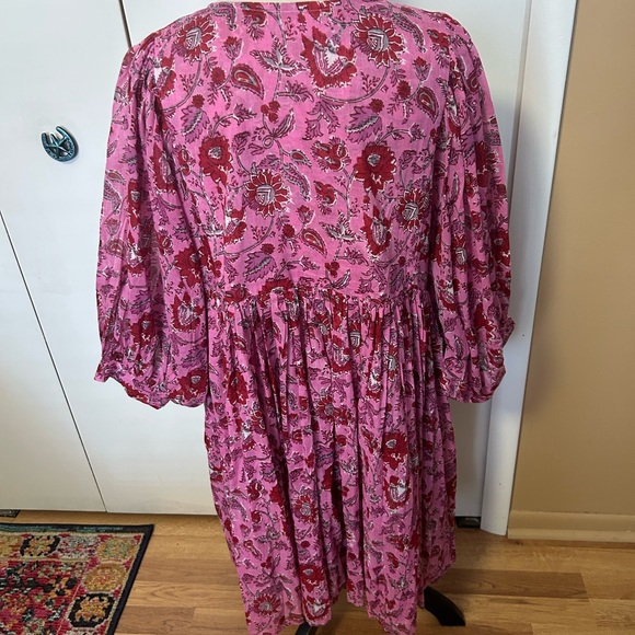 Dolma  Pink and Red Patterned flowy dress - Picture 2 of 8
